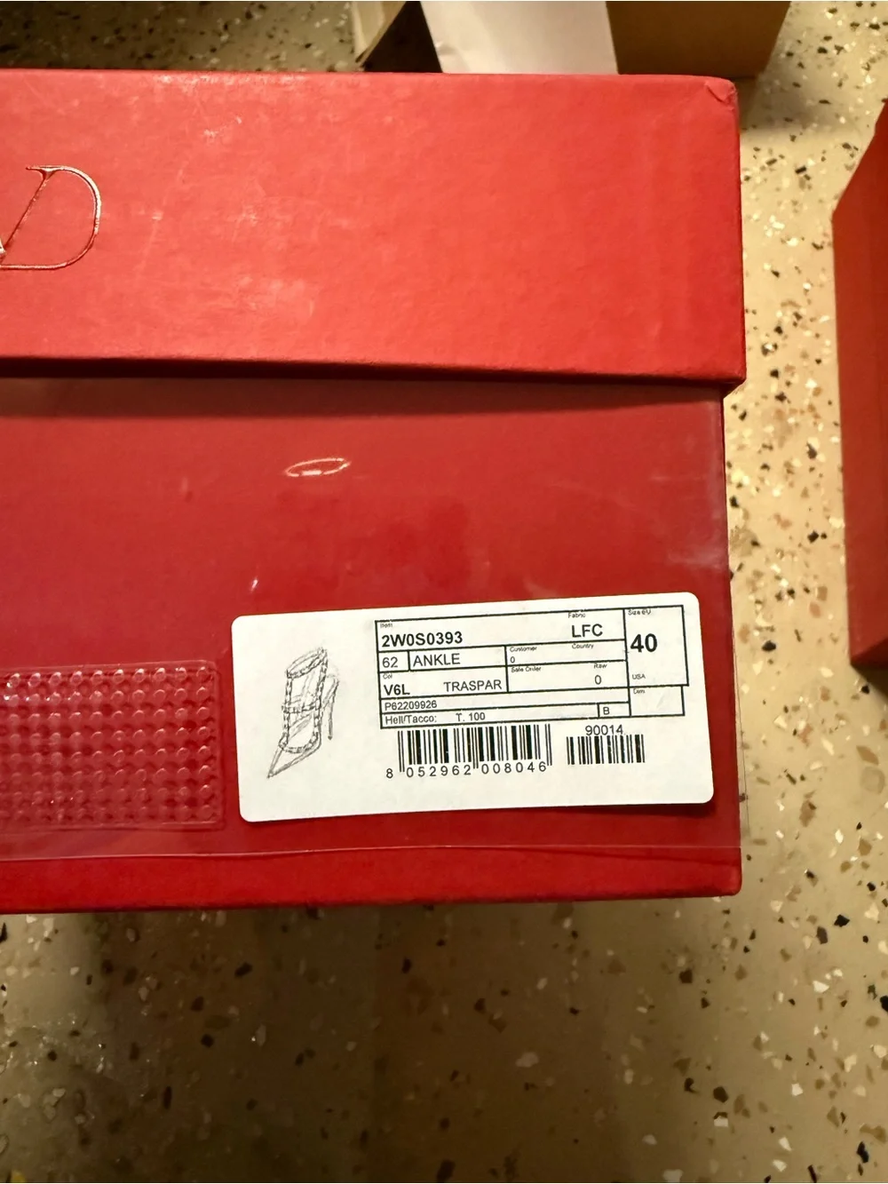 Valentino Garavani Red Kids Ankle Boots Box